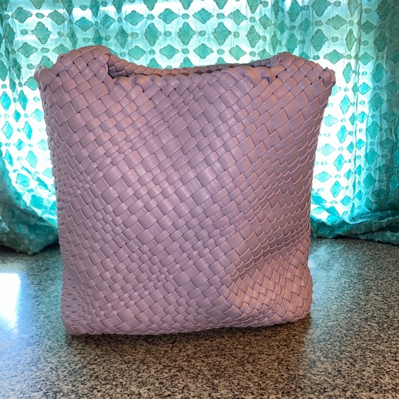 Mini Woven Faux Leather Tote - Picture 2 of 9